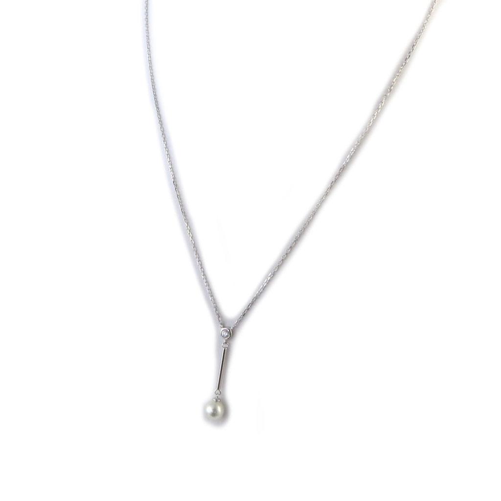 Les Trésors De Lily [N7167] - Designer Necklace 'Sissi' Ivory Silver (rhodium-plated) - 30x6 Mm