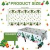 Disposable Christmas Plastic Tablecloth Snowman Tree Print Waterproof Oil Proof for Restaurant Holiday Dinner Decorations