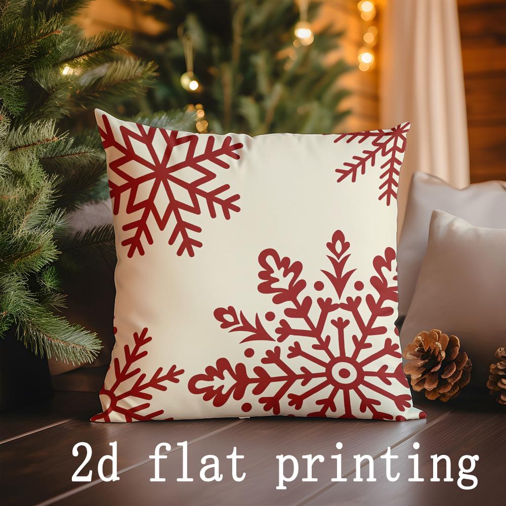 Home Decor Christmas Snowflake Pattern Pillow Covers Suitable For Sofa Bedroom Car Pillow Cover Cushion Rectangular Back Cushion