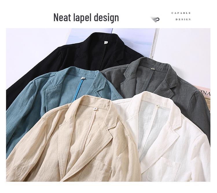 Men's Loose Casual Cotton-Linen Jacket - Versatile Spring & Autumn Top for Youth