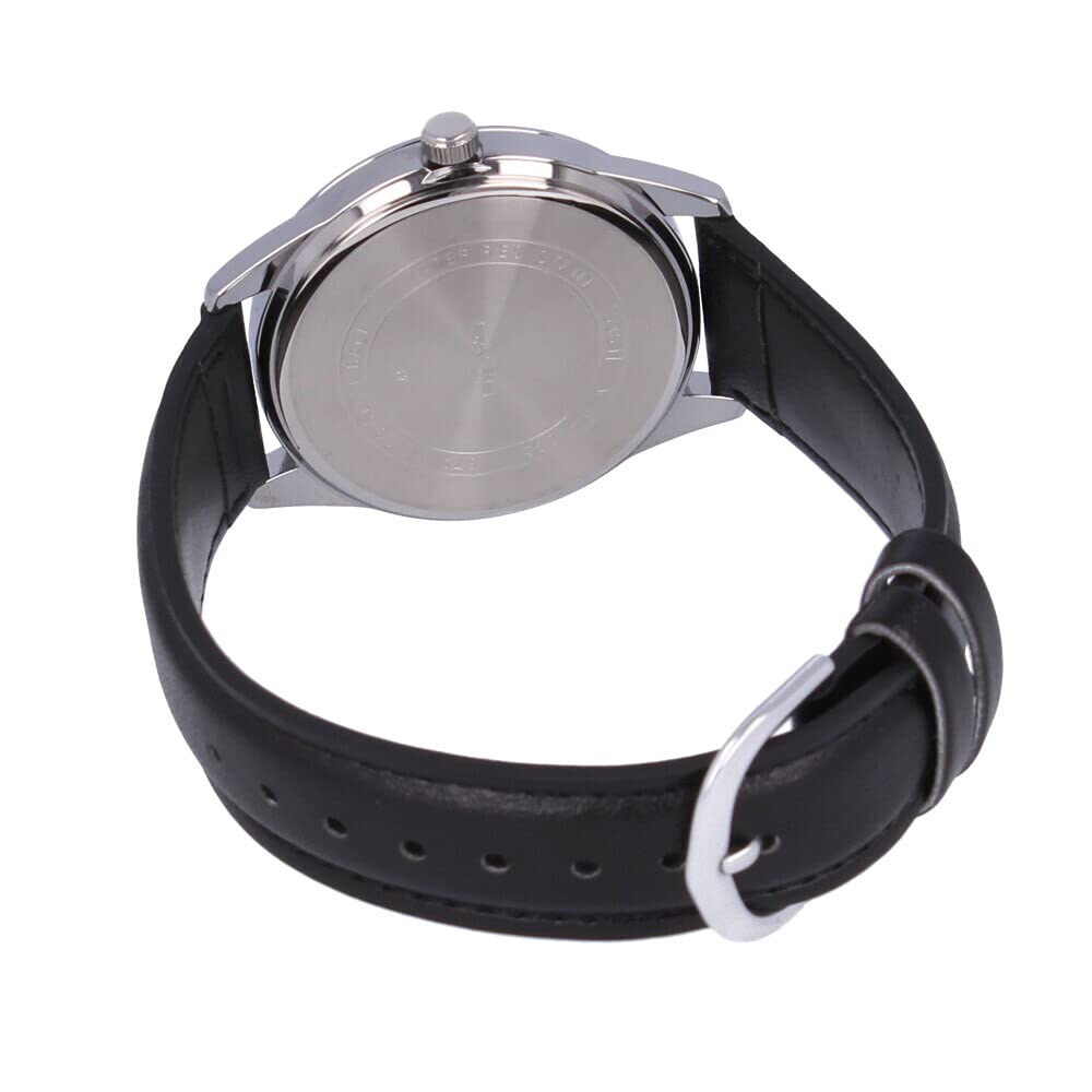 CASIO Casio Standard Dress Watch Analog Stainless Steel Leather Silver Black Men's MTP-V005L-1B4