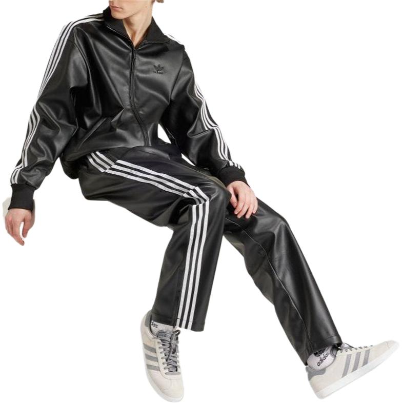 adidas Originals Adicolor Series Striped Logo Print Zip-Up Collar Fitted Long Sleeve Jacket Men Jacket Black IZ4033