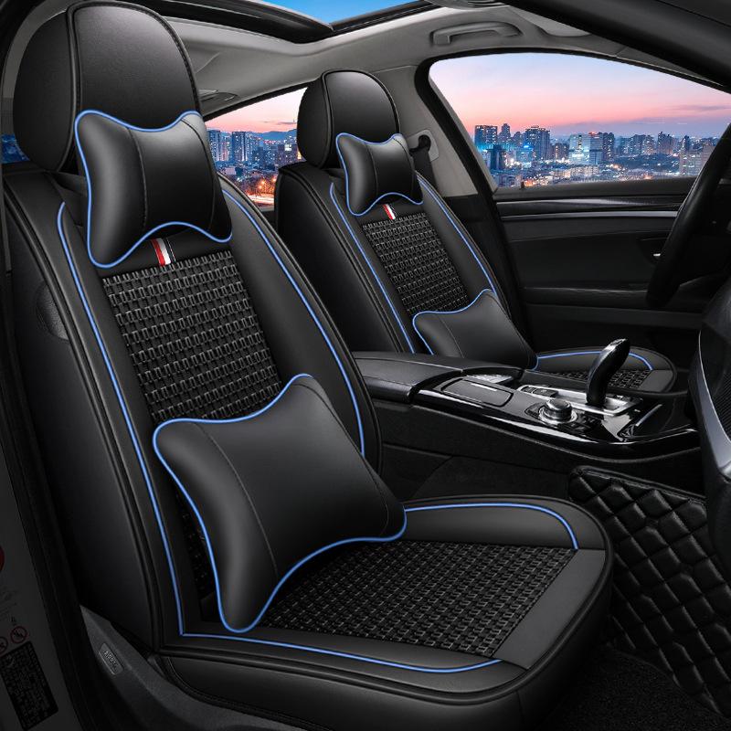 Πολυτελές PU Δερμάτινο κάλυμμα μπροστινού καθίσματος Αναβάθμιση Ανθεκτικό αναπνεύσιμο αντιολισθητικό μαξιλάρι Universal προστατευτικό μπροστινού καθίσματος τεσσάρων εποχών(Μόνο ένα κάλυμμα καθίσματος)