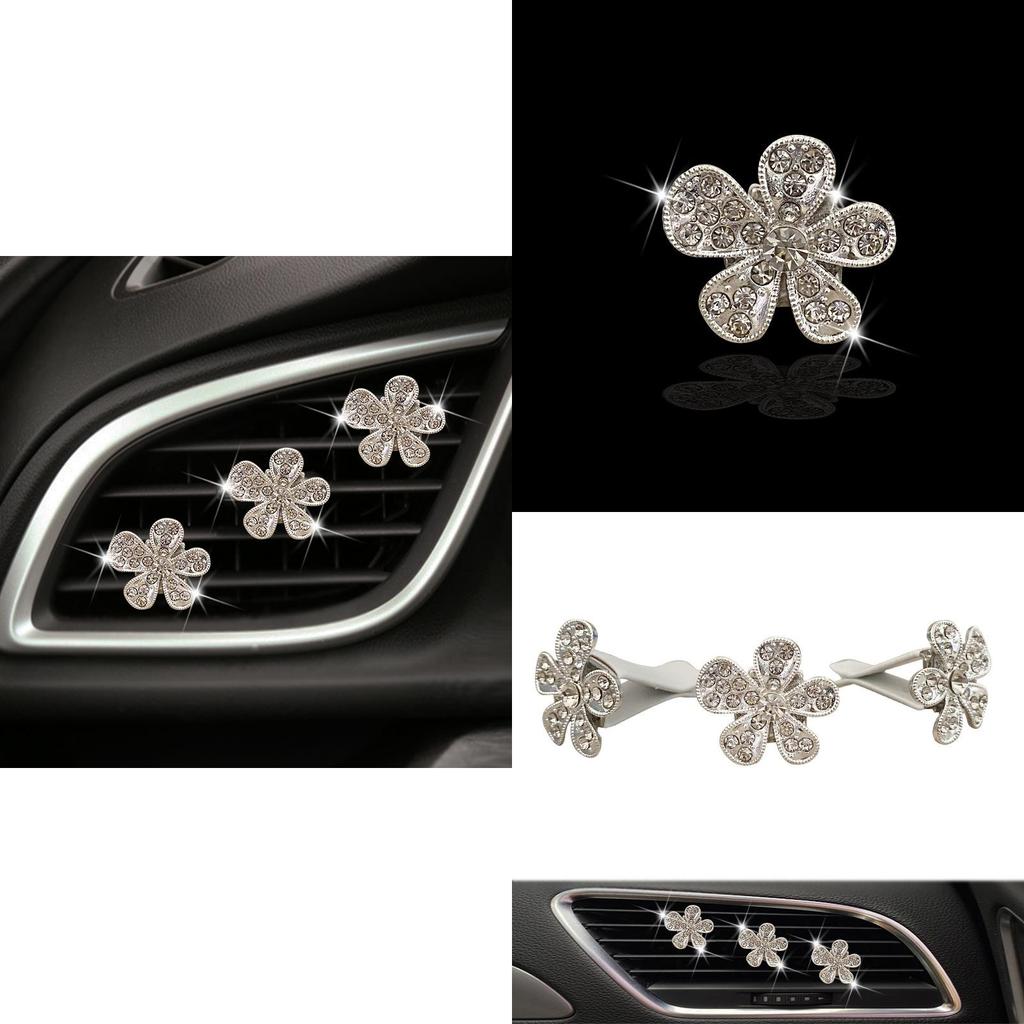 Stylish Crystal Car Accessory New Design Air Vent Clip With Sparkling Rhinestones