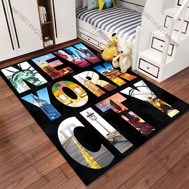 New York landmarks and culture carpet Yoga living room room decor children's crawling mat doormat area rug games mat