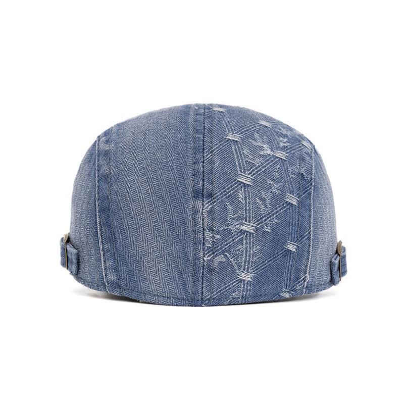 Denim Forward Hat Men's Spring Summer British Cap Jacquard Beret Women's Newsboy Hat Peaked Cap