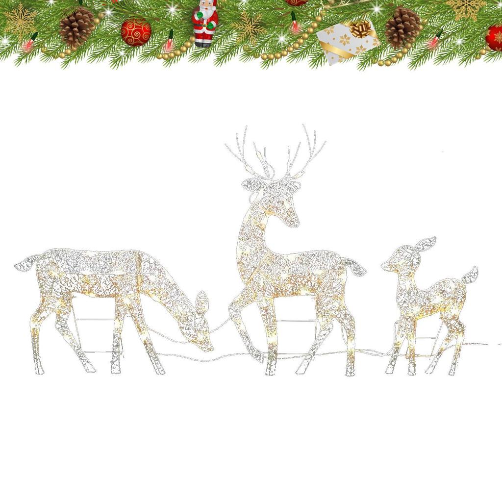 new Lighted Christmas Reindeer Water Resistant Light Up Decoration for Garden Outdoor Standing Elk Ornament Glowing Party Favors