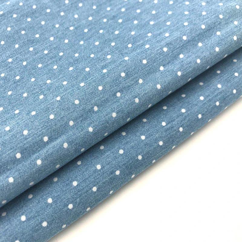 100x150cm Thin Style Washed Printed Fabric Pure Cotton Denim Fabric Summer Clothing Pants Short Dress DIY Clothing Shirt Fabric