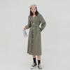 Japanese Vintage Style V-neck High Waist Lace Up Waist Dress