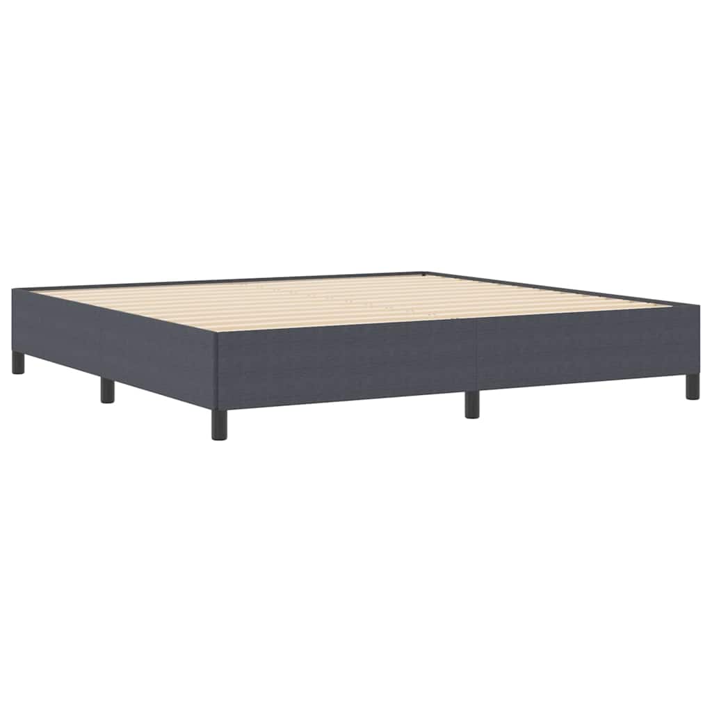 Box Spring Bed Dark Grey 200 x 200 cm Cord Fabric