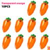 10pcs Carrot-Shape Party Table Centerpiece Plastic Fillable Carrot-Shape Container with Lid Easter Carrot Snack Gift Box Wedding