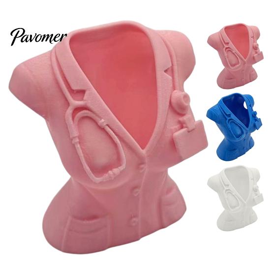 Medical Staff Gift Nurse Uniform Pen Holder, 3D Printed Theme Desk Organizer for Idea Pens Makeup Brushes Small Stationery, Decorative Female Doctors