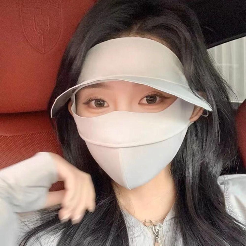 Ice Silk Anti-UV Neck Scarf Full Face Sunshade Face Mask Fashion Sun Protection Mask  Cycling