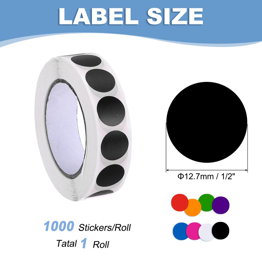 1000Pcs Colored Dot Stickers Color Coding Labels Blank Circle Stickers Adhesive Round Price Stickers for Office 12.7mm 19mm 25mm