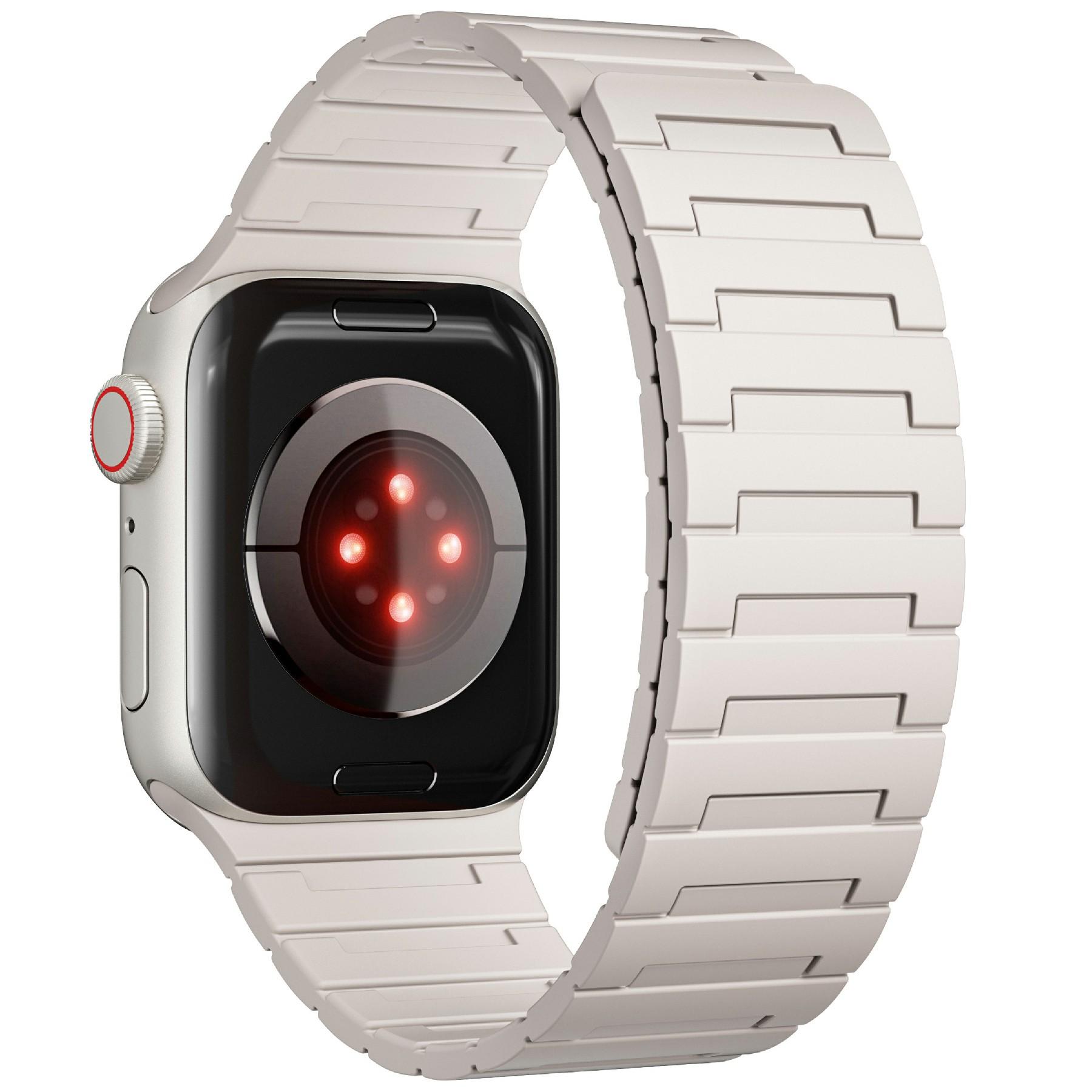 

Для Apple Watch Ultra 3 2 1 49 мм / Series 11 10 46 мм / 9 8 7 45 мм / SE3 SE2 SE 6 5 4 44 мм / 3 2 1 42 мм Магнітний силіконовий ремінець для годинника E