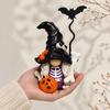 Halloween Gnome Figurine, Small Resin Dwarf Table Decoration, Spooky Pumpkin Bat Skull Gnome Statue for Tiered Tray, Tabletop, Home Decor