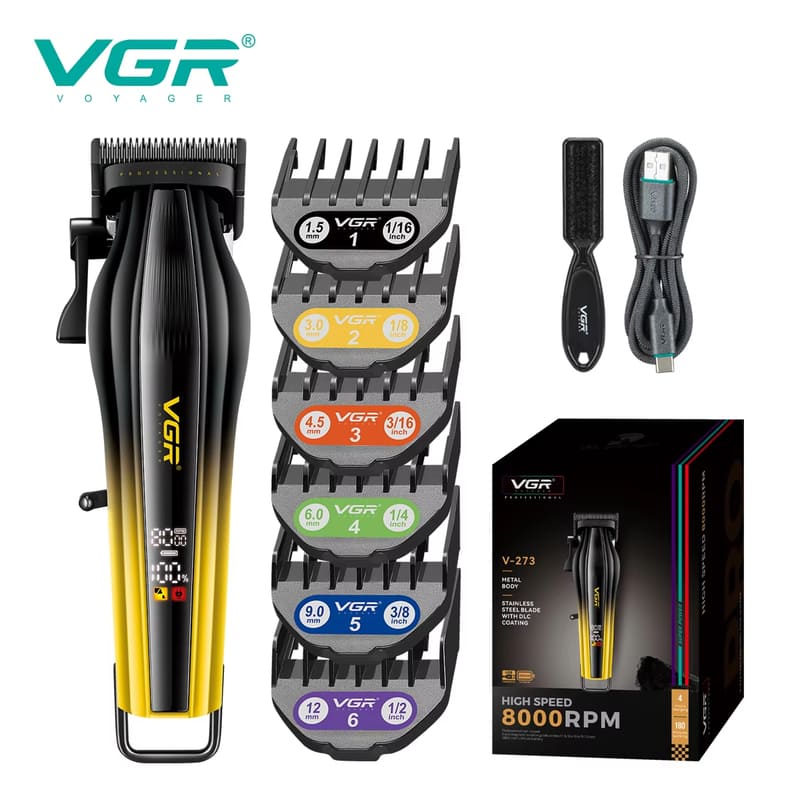 

Electric Durable New Hair Clipper Salon Oily Hair Men s Digital Display Gradient Rechargeable High-power Electric Hair Clippers Safe To The Skin жовтий
