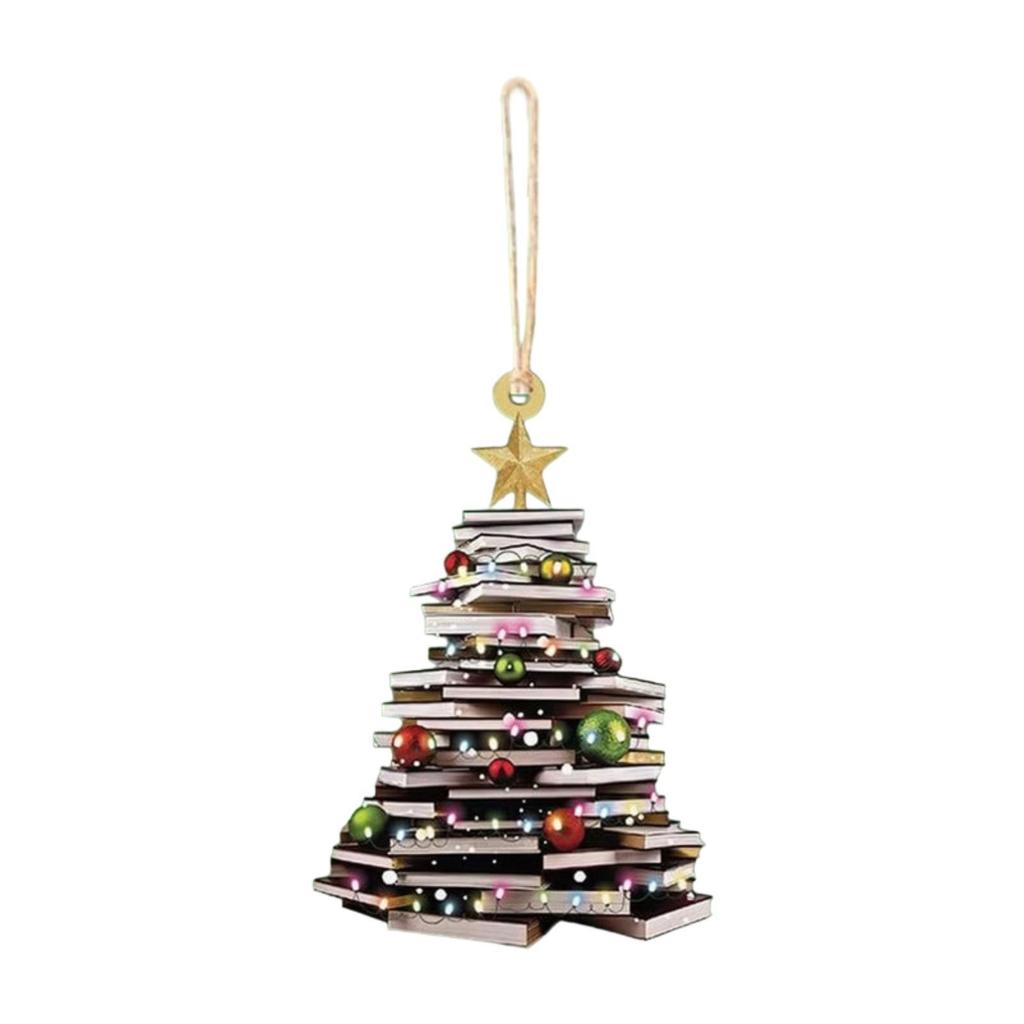 Book Christmas Tree Decoration Party Favors Home Decoration Stack of Books Pendant for Yard Festivals Wall Shelves Holiday