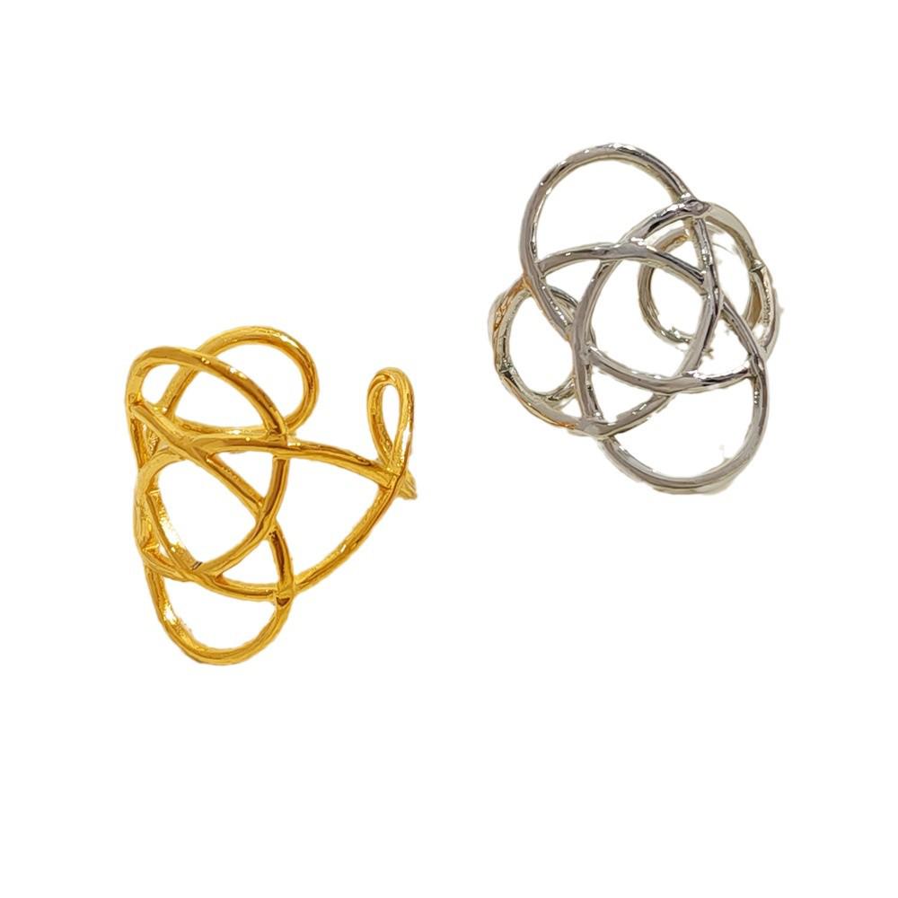 Stylish Retro 18K Gold-Plated Stainless Steel Open Ring - Elegant Titanium Steel Jewelry