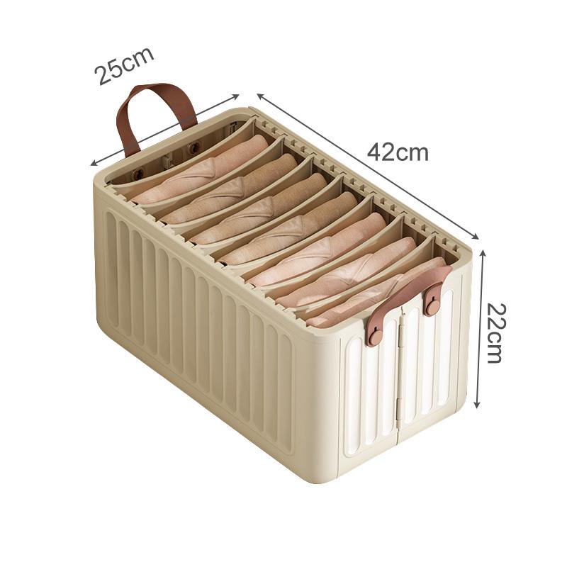 1pc Drawer Clothes Storage Box Foldable Grid Clothes Trousers Storage Basket Large-capacity Storage Box Wardrobe Organizer