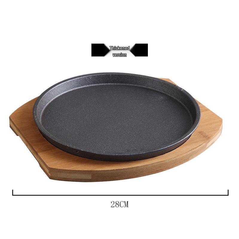 Round Thickened Cast Iron Griddle: Korean BBQ & Western Steak Pan