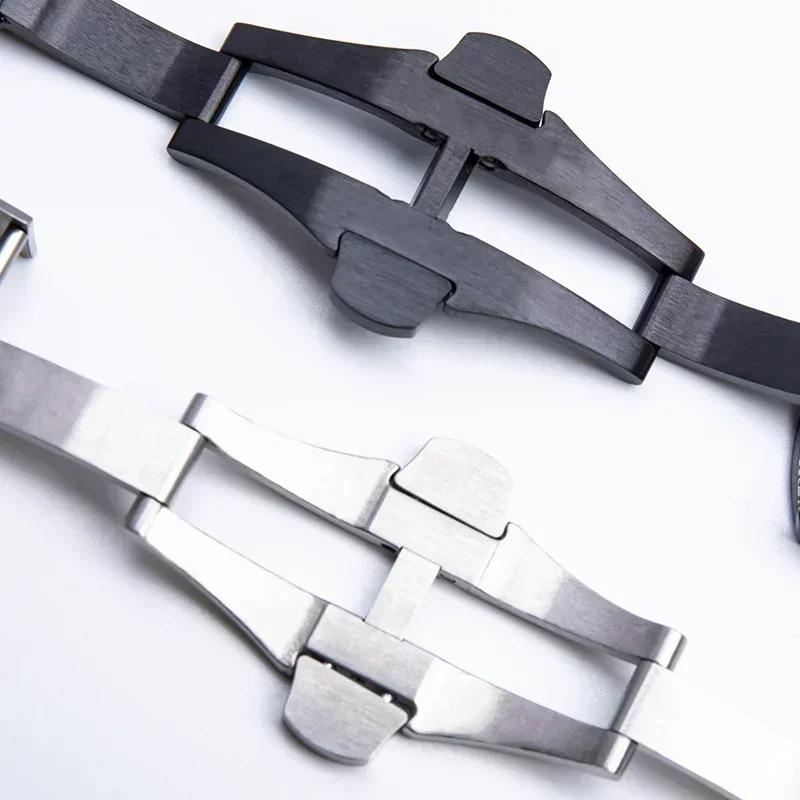 20mm 22mm Metalen Gesp Vlinder Massief Roestvrij Staal Sluiting voor Panerai Gepolijst Mat Vouwknop Horloge Accessoires