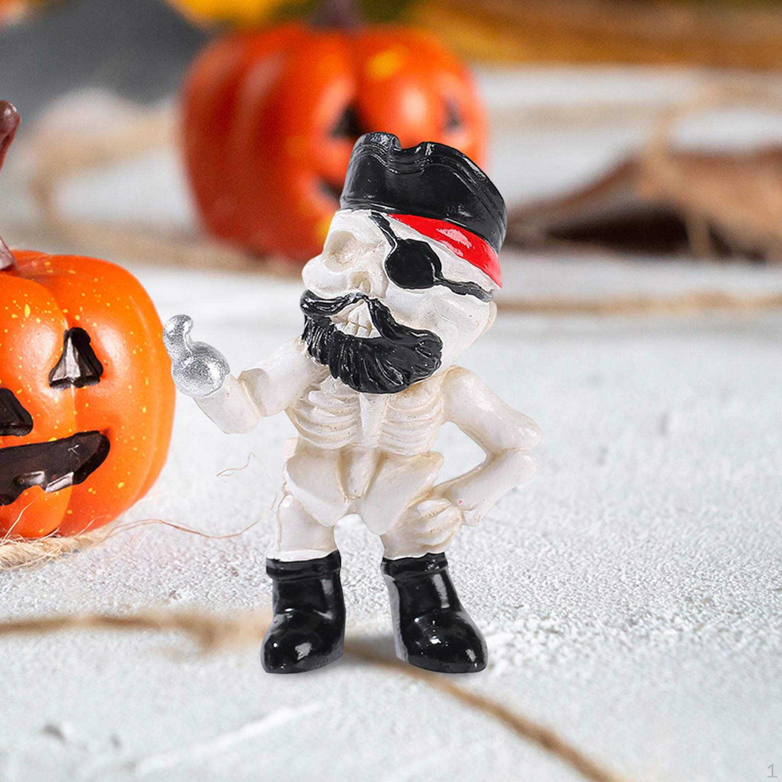 

Resin Figurine Halloween Skeleton Statue Decorative Crafts Ornament Sculpture for Bookshelf Office