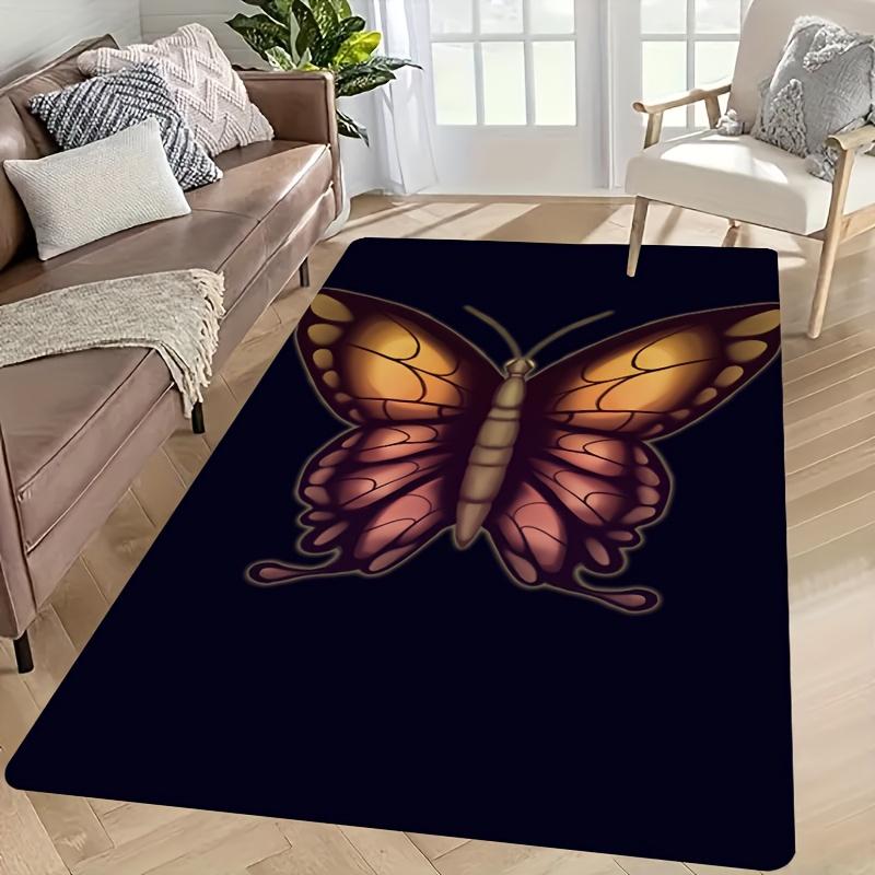 

Gradient Butterfly Theme Flannel-printed floor mats are slip-resistant Suitable for living room bedroom terrace garden carpets 60x90cm
