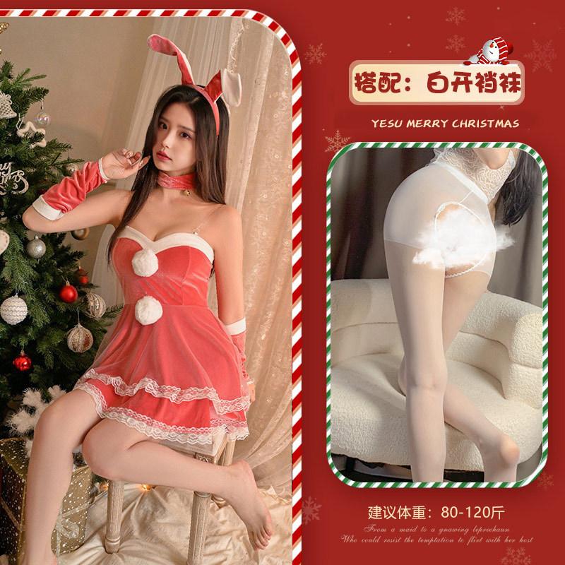 Christmas Bunny Sexy Underwear Cute Rabbit Ears Headband Free Pure Desire Christmas Robe