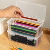 2/3Pcs Clear Hard Pencil Case Stackable High Capacity Pencil Case Colored Pencil Organizers Box for Sketch Pencil Marker