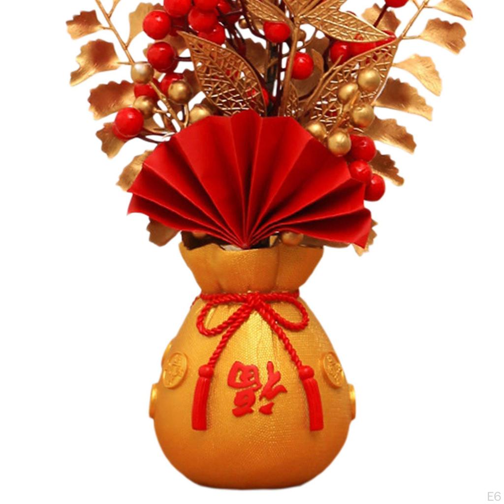 Artificial Flowers Potted Flower Ornaments Decorative Table Centerpieces Year