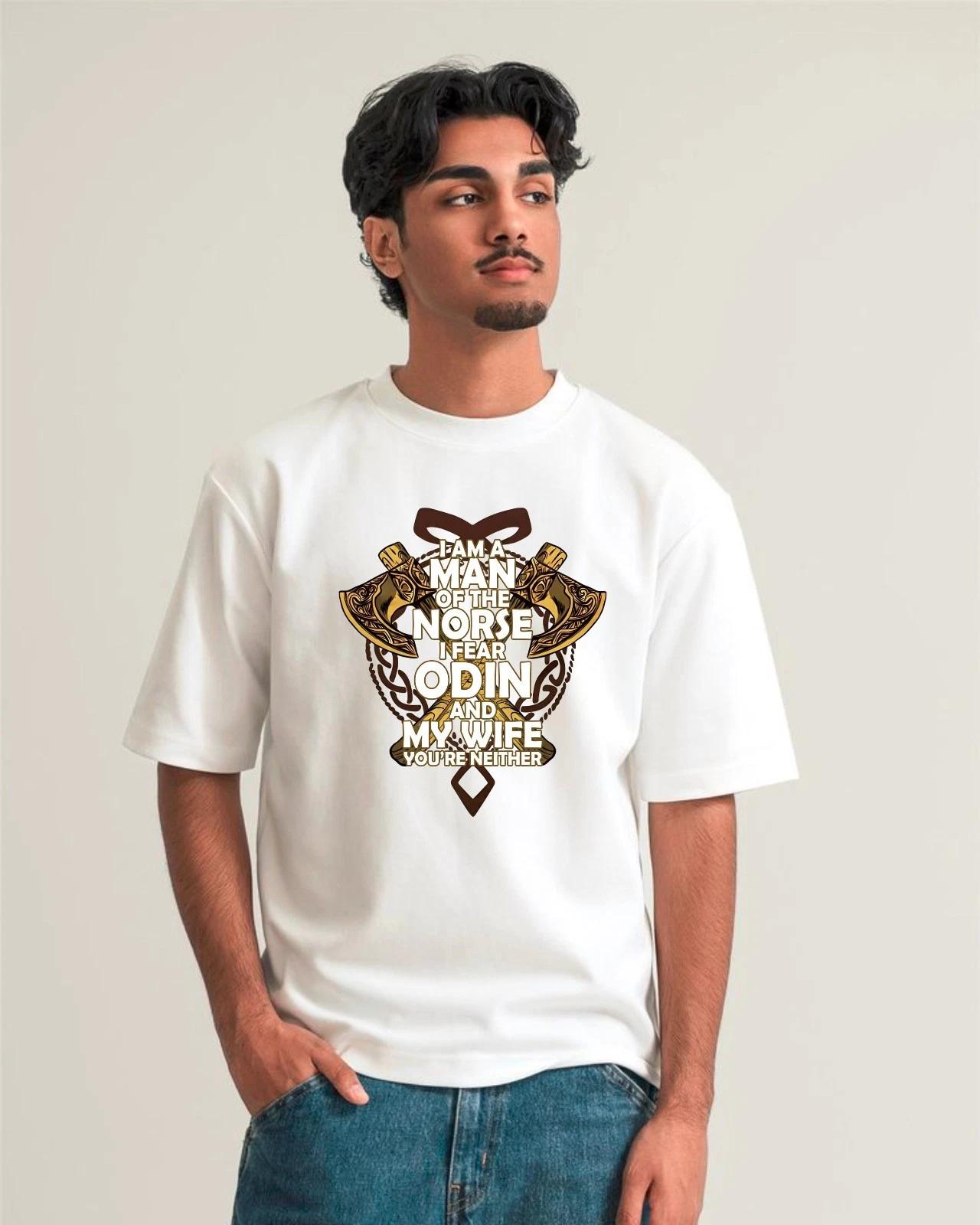 

Man Of The Norse I Fear Odin And Wife Funny Nordic Culture Fans Gift T-Shirt M