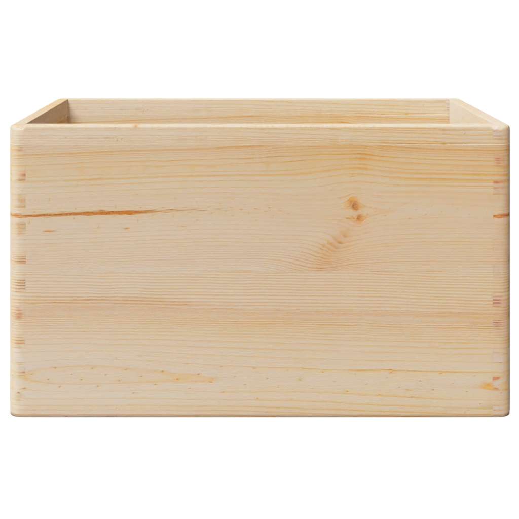 Vidaxl Skrzynka Drewniana Z Uchwytami, 40X30X23Cm, Lite Drewno Sosnowe