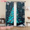 2pcs   plane printing Curtains Vibrant Snowflake & Christmas Tree Polyester Woven (without rod) Holiday for Bedroom & Living