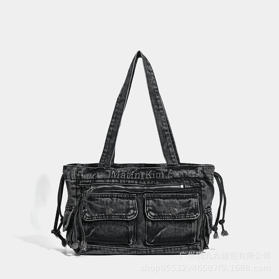 

Korean Cowboy MK Retro Wasteland Style Underarm Bag Punk Soft Shoulder Bag Female Niche Design Motorcycle Bag чорний