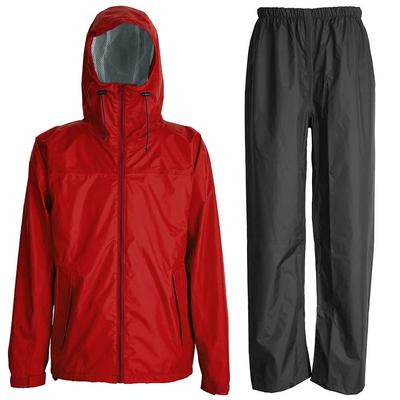 Waterproof Rain Fully Lined Mesh Top and Rain 3D Extra Rain L [Kazimeiku] Suit, Bottom, Three-Dimensional Cut, Easy-to-Move Suit, Suit, Red,
