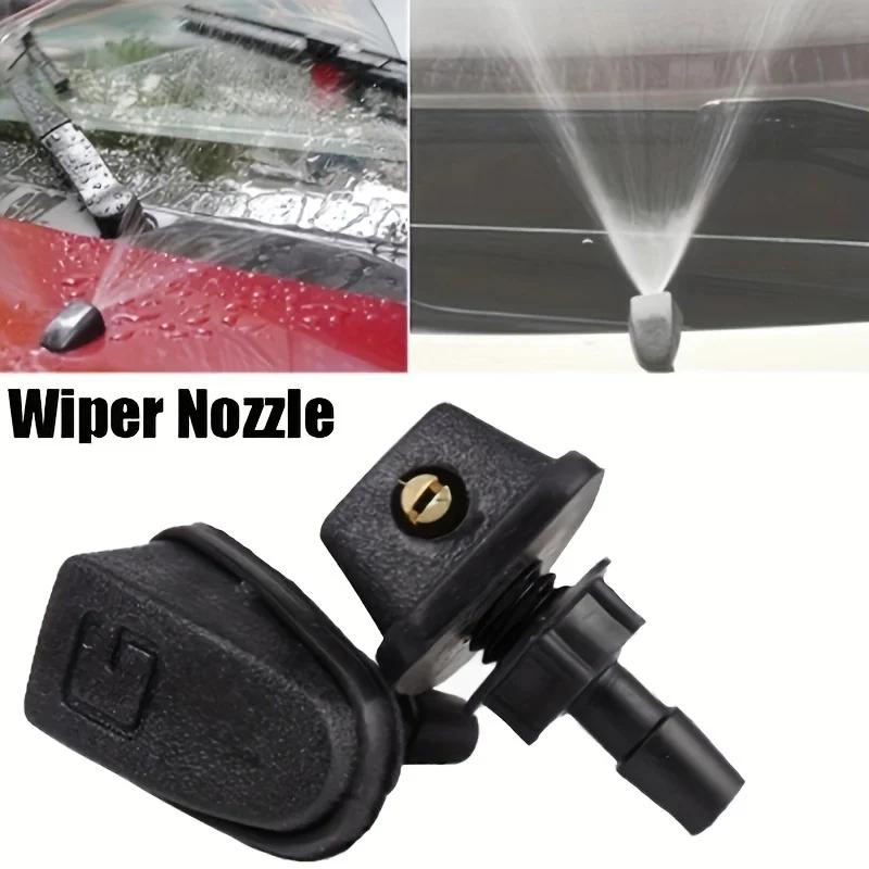 2-piece/set Car Universal Front Hood Wiper Nozzle Spray Kit Sprinkler Fan Nozzle Cover Washer Outlet Adjustable