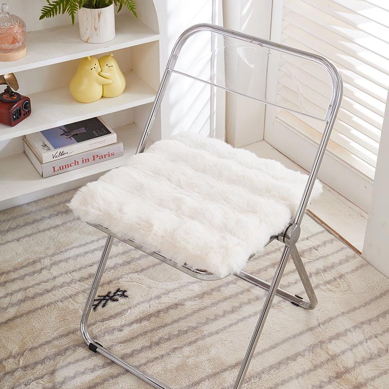 Cozy Winter Rabbit Plush Seat Cushion for Office Chair