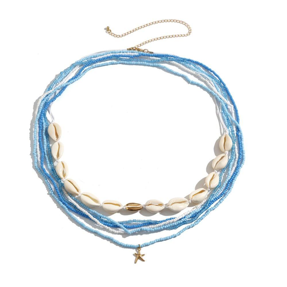 Sea Star Rice Beads Waist Chain Acrylic Bohemian Body Chain Simple Boho Waist Jewelry Girls