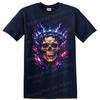 Skull Lightning Abstract Art T Shirt Gothic Neon Electric Graphic Tee Unisex