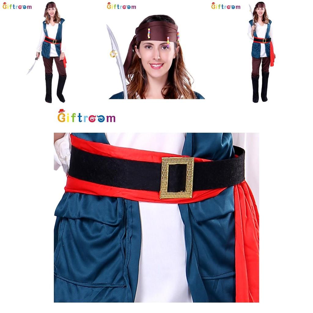 Halloween Stylish Pirate Queen Outfit For Women Crafted From Polyester Highquality
