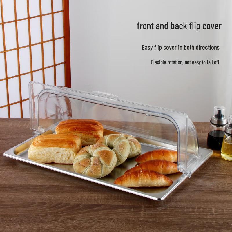 Shengjia Dustproof Stainless Steel Buffet Display Tray with Flip Lid