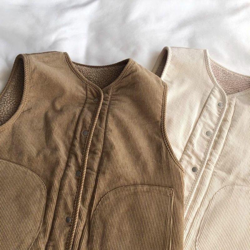 Vest for Women Cotton Autumn Winter Sleeveless Tops Vest Padded Thickened Down Casual V-neck Vest