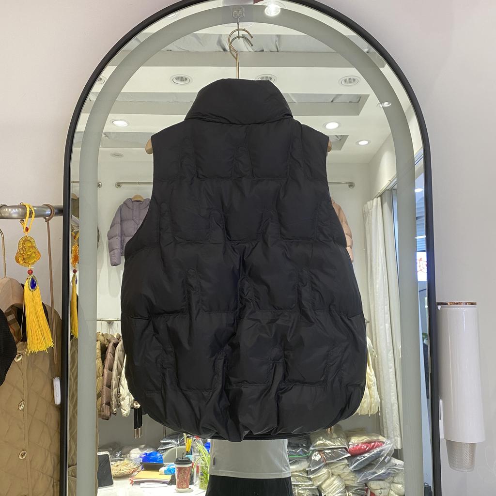 Down Vest Women's Short 2024 Winter New White Duck Down Jacket Vest Versatile and Thin Woven Stand-up Collar Vest