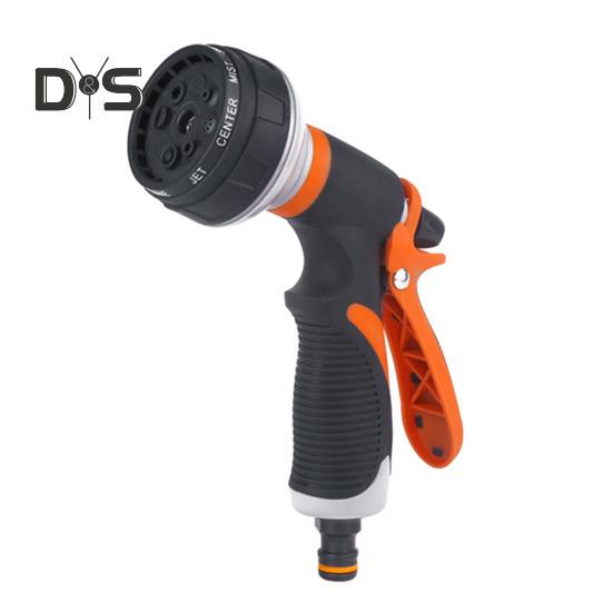 

Водяной шланг-распылитель высокого давления, садовый шланг, насадка 8 схем распыления, мощный ручной распылитель для полива растений и газона, мойки автомобилей оранжевый