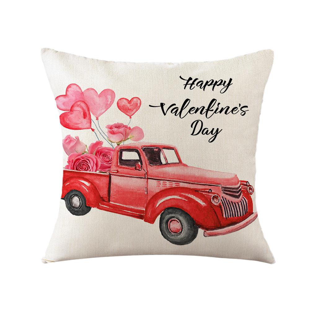 New Love Linen Pillow Valentine's Day Pillow Cover Cushion Decorative Sofa Cushion Cover Home