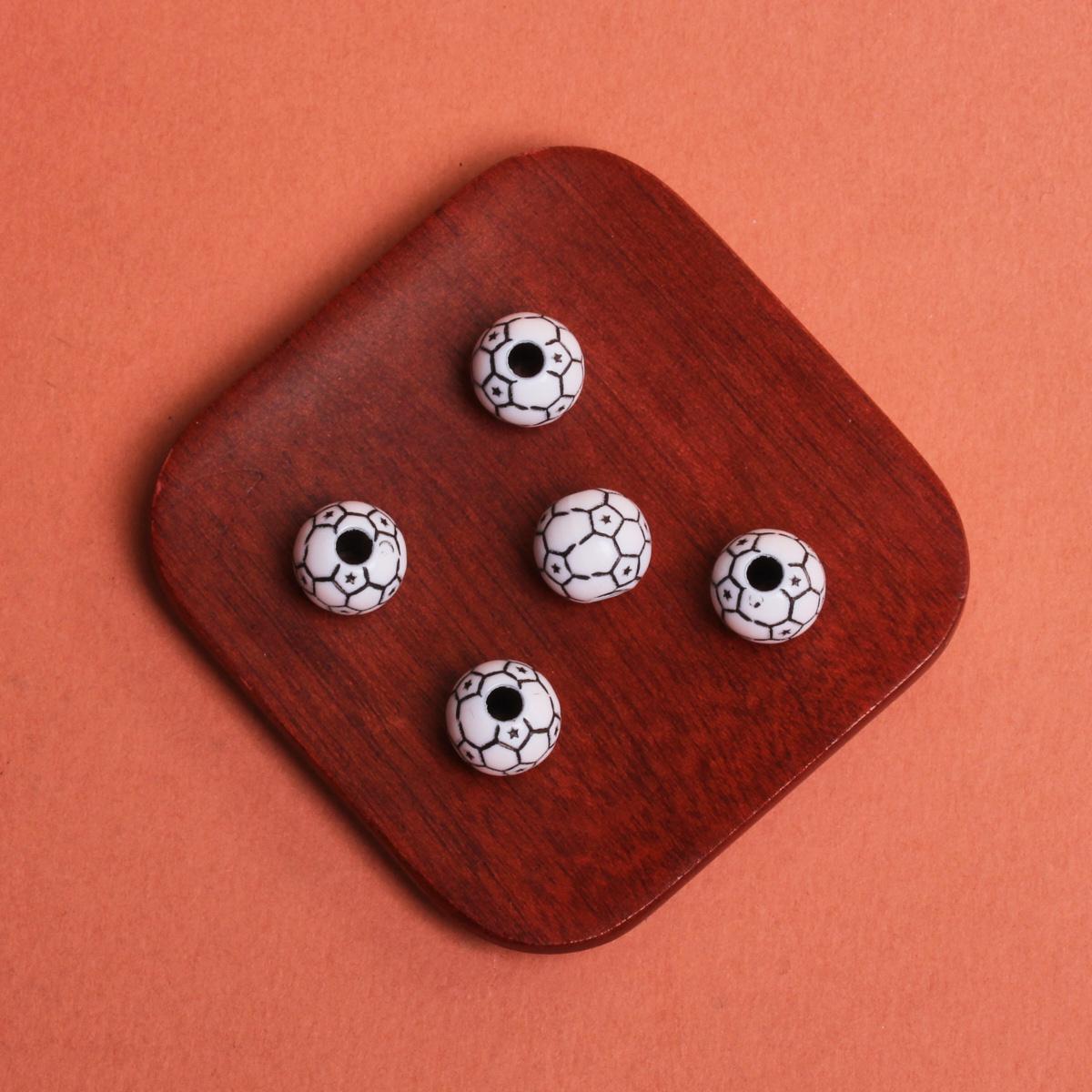 

С отверстием 15,5 мм акриловые футбольные бусины, подвески круглые 11 мм, баскетбольные браслеты, принадлежности для изготовления ювелирных изделий, 5 шт., свободные бусины, футбольный мяч Style 12