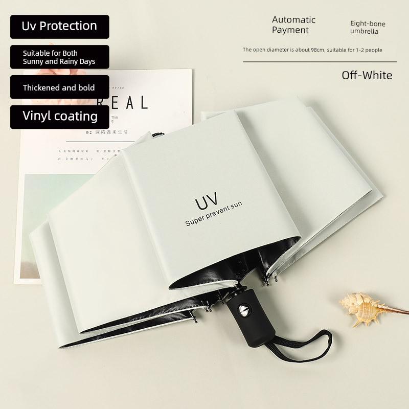 Umbrella for Both Sunny and Rainy Weather, Automatic Full-Coverage Umbrella for Women, Large Foldable Reinforced and Thickened Sun Umbrella for Men