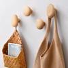 Pebble Shaped Wall Mounted Coat Hook Key Hat Scarf Handbag Natural Wood Clothes Hanger Decorative Bathroom Rack Storage Hanger