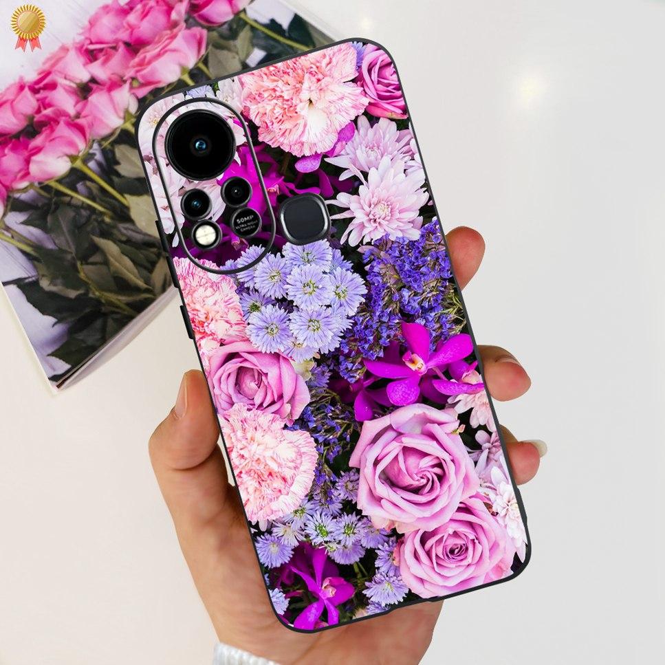 For Infinix Hot 11s Case Back Cover Clear Cute Cat Black Soft Silicone Coque For Infinix Hot11S Hot 11S Phone Case Bumper Fudna